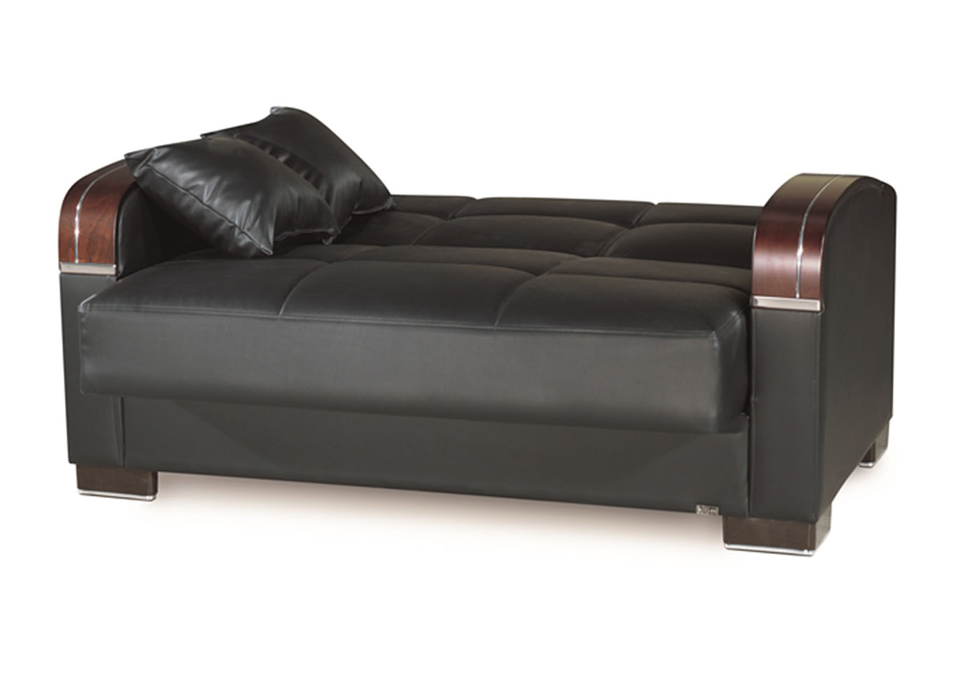 Mobimax Black Leather Love Seat,Ottomanson (Previously Casamode)